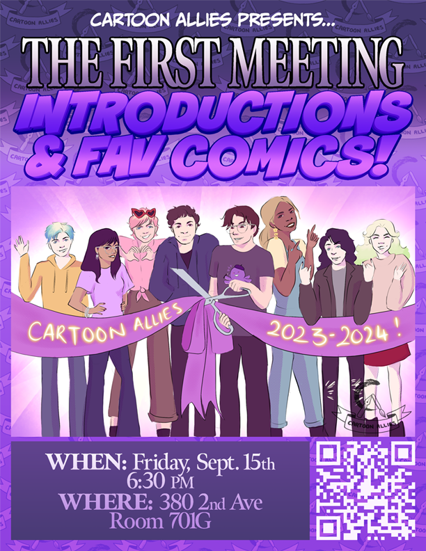 Poster for the Introductions and Favorite Comics Meeting